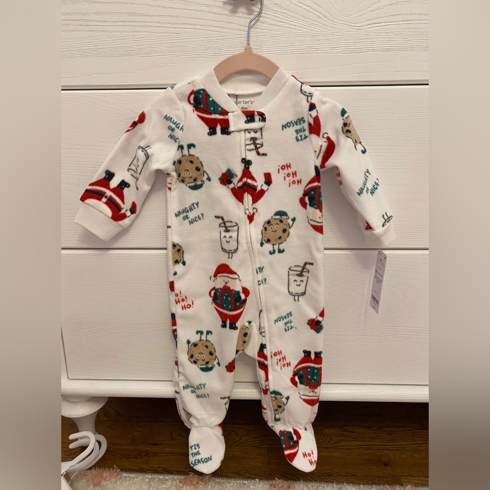 Carter's Santa and Reindeer Print Footie